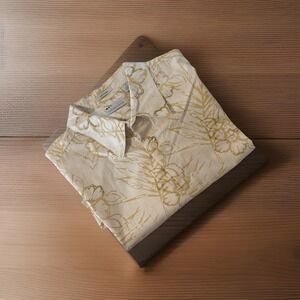Natural Issue Aloha Hawaiian Shirt Cotton Tan Men's XXL Wrinkle Free‎